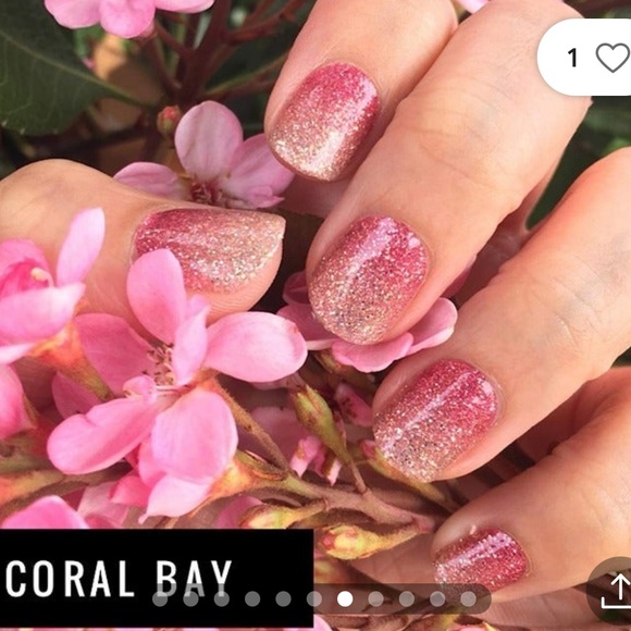 *Retired* Color Street: Coral Bay | Gold Pink Sparkles Glitter Summer Ombre - Picture 9 of 15